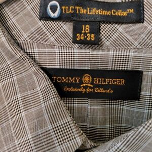 Tommy Hilfoger 18/34-35 Black/gray/blue TLC Long Sleeve Button Down
